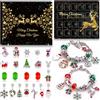 TDTOD Calendario dell'Avvento 2024 per Ragazze, 24 Days Countdown Calender Natale Advent Calendar Fai da Te per Bambini,Regalo di Natale per Ragazza Donna con 22 Perline di Fascino Fai Da Te per 5-12 Anni
