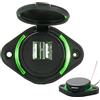 Queen.Y Caricatore per auto con doppio caricatore USB, caricabatterie da 3,1 A, scatola di ricarica impermeabile, supporto per scheda di ricarica per auto, barca, moto, camion, camion golf car