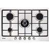 Candy CHW74WX Serie Timeless Piano Cottura 5 Fuochi a Gas 75 cm (1 Bruciatore Doppia Corona) colore Inox