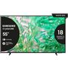 Samsung TV Crystal UHD 4K 55'' UE55DU8070UXZT Smart TV Wi-Fi Black 2024, Processore Crystal 4K, 4K Upscaling, AirSlim Design, OTS Lite