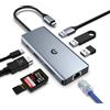 OOTDAY Hub USB C, hub LAN 8 in 1 Dual Display Docking Station per MacBook, adattatore multiporta USB C con 4K HDMI, LAN RJ45, 100W PD, SD/TF, 2 USB 3.0, USB 2.0