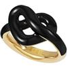 Breil, Collezione B&Me, Anello Donna Knot Love, in Acciaio Lucido IP Gold e Smalto Nero, Design Minimal, Ricercato e Simbolico a Forma di Cuore, Ideale per un Regalo Speciale, Misura 12, Oro e Nero