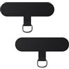 caslord Universal Patch*2, trasforma la custodia del tuo telefono in una catena telefonica, il TPU ultrasottile si adatta a tutte le custodie standard del telefono-Nero