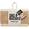 RUECAB - Borsa per tronchi, porta tronchi - Borsa porta tronchi - In iuta naturale impermeabilizzata - Fondo rinforzato - Borsa di colore naturale - Manico ecru - Dimensioni: 61 x 31 x 37 cm - Peso: