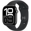 APPLE Watch Series 10 GPS + Cellular 46mm in alluminio color Jet Black con cinturino Sport nero - M/L