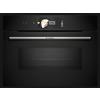 BOSCH Forno Compatto Combinato Microonde, Serie 8, h 45 cm, Capacità 45 Lt, Acciaio Inox + Vetro Nero - CMG778NB1