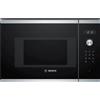 BOSCH Microonde ad Incasso, Serie 6, h 38 cm, Capacità 20 Lt, Vetro Nero + Acciaio Inox - BFL524MS0