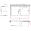 ELLECI Lavello 1 Vasca con Gocciolatoio, Linea Unico 410, Installazione Standard, 86 cm, Granitek Tortora - LGU41043