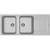 ELLECI Lavello 2 vasche con gocciolatoio, Linea LIFE 500, Installazione Sopratop, 80 cm, GRANITEK Aluminium - LM250079