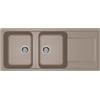 ELLECI Lavello 2 vasche con gocciolatoio, Linea LIFE 500, Installazione Sopratop, 80 cm, GRANITEK Tortora - LG250043