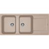 ELLECI Lavello 2 vasche con gocciolatoio, Linea LIFE 500, Installazione Sopratop, 80 cm, GRANITEK Avena - LG250051