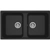 ELLECI Lavello 2 vasche, Linea LIFE 450, Installazione Sopratop, 90 cm, GRANITEK Nero - LG245040