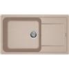 ELLECI Lavello 1 vasca con gocciolatoio, Linea LIFE 410, Installazione Sopratop, 60 cm, GRANITEK Avena - LG241051