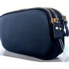 Vera Pelle pochette VERA PELLE tre zip scomparti tracolla portatelefono a mano trousse