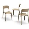 PAZZO DESIGN Sedia Luana set da 4 sedie tortora in Polipropilene