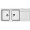 ELLECI Lavello 2 vasche con gocciolatoio, Linea LIFE 500, Installazione Sopratop, 80 cm, GRANITEK Bianco - LG250068