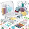 OWill Set di 61 Uncinetto Set,Crochet Kit Uncinetto Principianti,Kit Uncinetto Uncinetti Ergonomici,Set Uncinetto per pizzo a maglia accessori con custodia