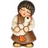 THUN, Bimba con Oca in Ceramica di Alta Qualità, Collezione Presepe Classico, Statuine per Presepe di Natale da Collezione, 3,6 x 3,6 x 6,2 cm