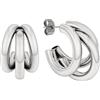 GD GOOD.designs Cerchi Argento Triple - Orecchini Argentati per Donne in Acciaio Inossidabile Impermeabile | Triplo Cerchio incluso Scatola Regalo