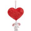NICI Cuore di peluche 15cm con peluche Elefante Love grigio chiaro 10cm e ventosa rosso - Simpatico peluchetto con imbottitura morbida per giochi e coccole, perfetto come idea regalo per bambini e adulti