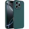 Captor Cover iPhone 16 Pro Custodia Colorata in Silicone Liquido, Antiurto, Bordo Rialzato per Schermo e Protezione Fotocamera, Morbida Con Microfibra Interna per iPhone 16 Pro Cover (Verde Scuro)
