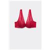 Tezenis Reggiseno Balconcino A Bralette Miami In Pizzo Riciclato Donna Rosso