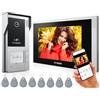 TMEZON Videocitofono WiFi 4 Fili Kit Smart Monofamiliare,7'' IP Monitor Touchscreen con 1080P Campanello Telecamera Esterno Cablata, APP/Carta RFID Unlock,APP TuyaSmart Accesso Remoto