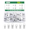 Bolatus Set di 24 capicorda tubolari, 16 mm², 25 mm², 35 mm², in rame stagnato, per occhielli ad anello per auto, M8 M10