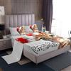 Homewish Set di lenzuola per letto matrimoniale a tema natalizio, con grazioso gatto in stile cartone animato, regalo di Babbo Natale, per ragazzi, ragazze, bambini, felice anno nuovo, Natale