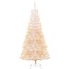 Sufrk Albero di Natale Artificiale Punte Iridescenti Bianco 180cm PVC-Albero di Natale Luminoso Led Luci con Giochi di Luce Struttura in Metallo Decorazione Natalizia Design Minimal Artificiale Arreda