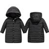 SEAUR Piumino di Media Lunghezza Bambini Giacca Invernale Ragazza Cappotto con Cappuccio Imbottito Parka con Cerniera Giubbotto Caldo Nero 11-12 Anni