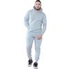 Fashionesta Flowk® Tuta da uomo, 2 pezzi, tinta unita, felpa in pile con cappuccio e pantaloni da jogging, caldo abbigliamento da casa invernale con tasca a marsupio e coulisse in vita, taglie forti