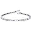 Gioielli di Valenza Bracciale tennis in oro bianco 18k alternato in diamanti