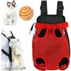 NNBWLMAEE Furry Pawsy Carrier, trasportino peloso per gatti, zaino peloso per gatti, zaino regolabile per cani e gatti, traspirante e delicato sulla pelle (rosso, S)