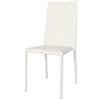 t m c s Tommychairs - Sedia impilabile modello Julia per cucina bar e sala da pranzo, robusta struttura in acciaio imbottita e rivestita in finta pelle colore bianco
