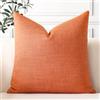 Artscope 1 Pezzi Federe per Cuscini in Finto Lino Minimalista Copricuscini Decorativo per Domestica Soggiorno Camera da Letto Divano 60x60cm, Arancione