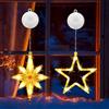 EKKONG Luci Natale Finestra 2 Pezzi Luci per Natalizie Finestre Stella di Natale Luminosa Decorazioni Tenda Interno Luminose Led per la Vigilia di Natale, Capodanno, Feste o Matrimoni