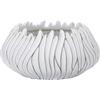 FERRETTI Vaso in resina rotondo con decorazioni in rilievo Ø 40X20 cm bianco