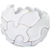 FERRETTI Vaso rotondo in resina con decorazioni ondulate a foglie Ø 44X37 cm bianco