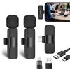Pulilang Microfono Lavalier Wireless,Microfoni Wireless Professionali per iPhone/Android Phone/Laptop,Riduzione del Rumore,Mini Microfono per Youtube,TikTok,Vlogging,Trasmissioni dal Vivo,Interviste