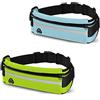 Sunyunday Cintura da corsa per donna e uomo - Cintura porta soldi e marsupio da corsa, marsupio da escursionismo, supporto per cellulare, soldi e chiavi, (blu e verde) confezione da 2