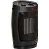 HOMCOM Stufetta Elettrica Ceramica Oscillante a 60°, Aria e Temperatura Regolabili 6-38°C, Potenza 900W/1500W, 19.5x14.8x28cm, Nero