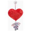 NICI Cuore di peluche 15cm con elefante Love coccoloso grigio scuro 10cm e ventosa rosso - Simpatico peluchetto con imbottitura morbida per giochi e coccole, perfetto come idea regalo per bambini e adulti