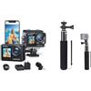 WOLFANG Action Cam GA200 4K30FPS & Set di Selfie Stick