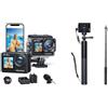 WOLFANG Action Cam GA200 4K30FPS & Set di Selfie Stick Ricaricabile