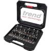 Trend Set di Partenza di 12 Frese per Router, Gambo da 6,35 mm, Punta in Carburo di Tungsteno, Custodia Inclusa, SET/SS8X1/4TC