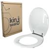 King Seat Sedile WC Ovale - Stabilità Assoluta e Aderenza Perfetta - Antibatterico in Resina Termoindurente, Bianco