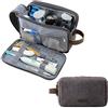 BAGSMART Beauty Case da Viaggio Uomo Donna, Borsa da Toilette con Doppia Apertura A Cerniera, Borsa per Cosmetici, 5 L, Tela Grigio