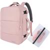 Taygeer Zaino Viaggio 45x36x20, Casual Zaini Uomo Donna con Porta USB, Zaino Porta PC Impermeabile Zaini da Viaggio Aereo Bagaglio a Mano per Scuola Lavoro Ryanair Wizz Air Easyjet, Rosa