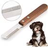 onebarleycorn Coltello da Stripping a Denti Stretti,Professionale Spogliarello Knife Coarse Ergonomic Wooden Stripping Knife per Cani